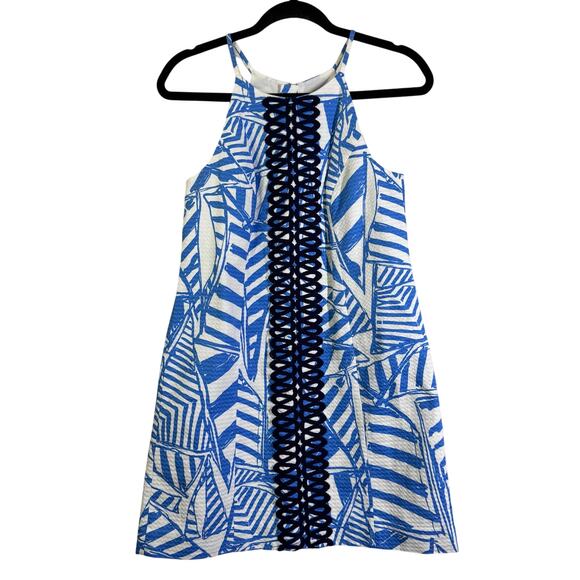 LILLY PULITZER Dress‎ 2 Annabelle Bay Blue Yacht Sea Racerback Seersucker NWT - Picture 2 of 15
